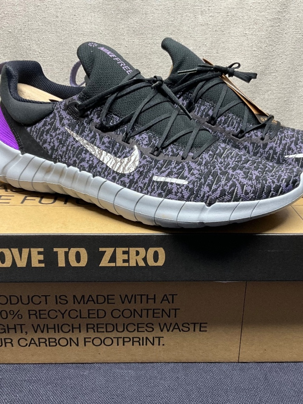 Nike Men's Free RN 5.0 Next Nature Shoes Black Purple Pewter CZ1884-01 Men US 13